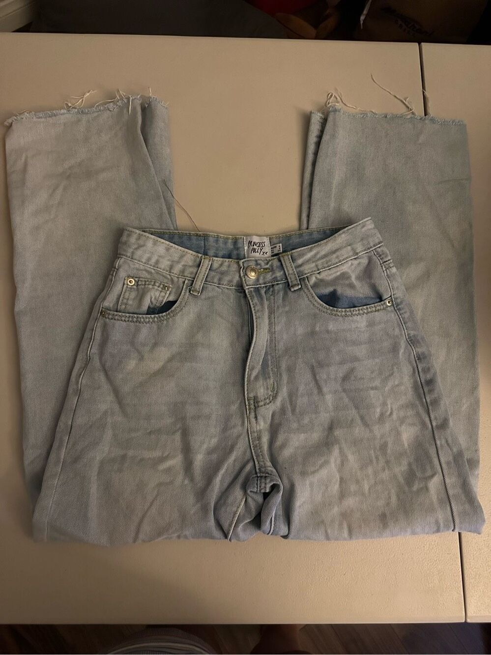Princess Polly Raw Hem straight leg jeans 2